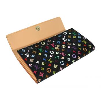 Cheap Louis Vuitton Monogram Multicolore M60005 Black Wallet Ladies