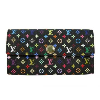 Cheap Louis Vuitton Monogram Multicolore M60005 Black Wallet Ladies