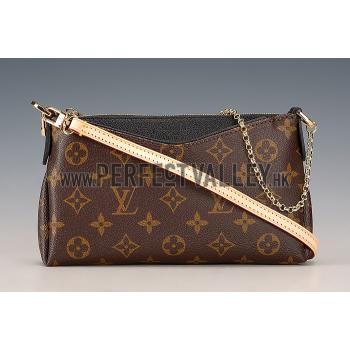 Replica Louis Vuitton Monogram Pallas Clutch Black 18926687