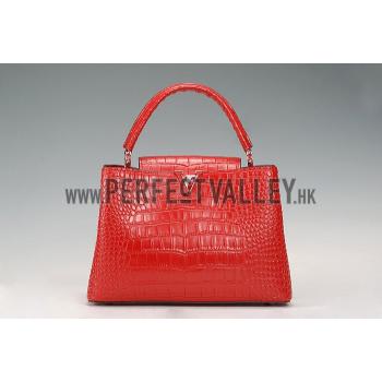 Louis Vuitton Capuciness Crocodile Leather Red MM 607549