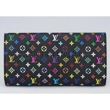 Cheap Louis Vuitton Sarah Wallet Black Murakami