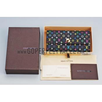 Cheap Louis Vuitton Sarah Wallet Black Murakami