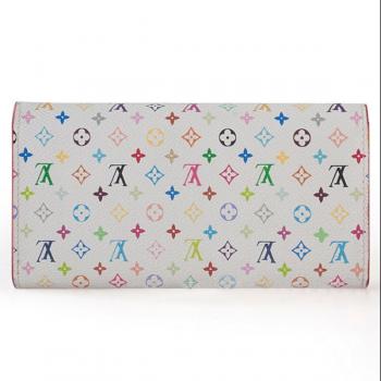 Louis Vuitton Monogram Multicolore M93743 White Wallet Ladies