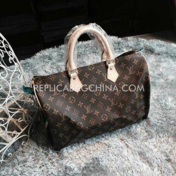 Louis Vuitton  Monogram Brown Travelling Bag Genuine Leather Handbag