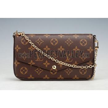 Louis Vuitton Monogram Felicie Chain Wallet Fuchsia 18926651