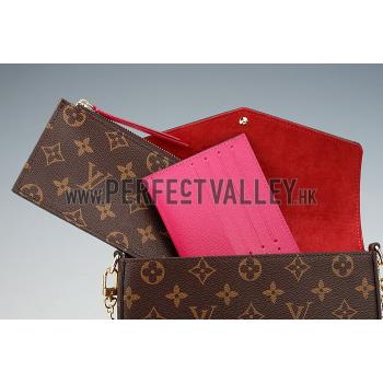 Louis Vuitton Monogram Felicie Chain Wallet Fuchsia 18926651