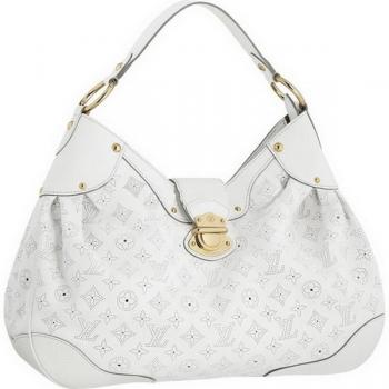 Louis Vuitton Mahina Leather M93128 White Cow Leather Ladies Bag