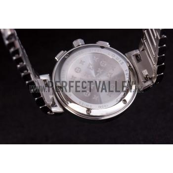 Louis Vuitton Tambour Stainless Steel Bracelet White Dial 801415