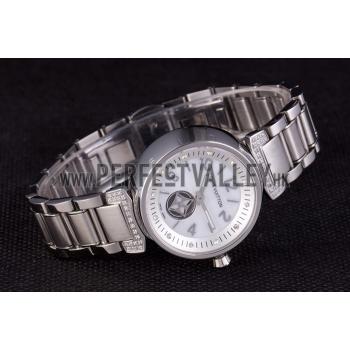 Louis Vuitton Tambour Stainless Steel Bracelet White Dial 801415