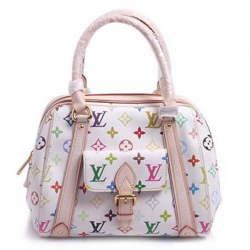 Louis Vuitton Monogram Multicolore M40096 White Canvas Ladies Handbags