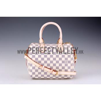 Cheap Louis Vuitton Damier Azur Speedy 25 with Shoulder Strap