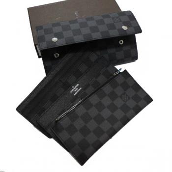 Louis Vuitton Damier Canvas N63084 Grey Small Mens Wallet Replica