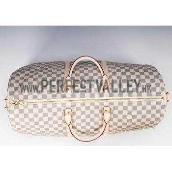 Louis Vuitton Damier Azur Keepall 55 With Shoulder Strap Replica