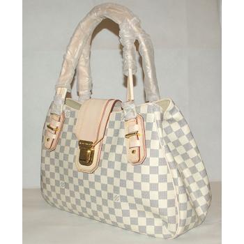 Louis Vuitton Damier Canvas N48109 White Canvas Large Bag