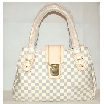 Louis Vuitton Damier Canvas N48109 White Canvas Large Bag