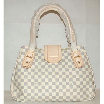 Louis Vuitton Damier Canvas N48109 White Canvas Large Bag