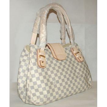 Louis Vuitton Damier Canvas N48109 White Canvas Large Bag