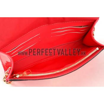 Louis Vuitton Chain Louise Patent Leather Red