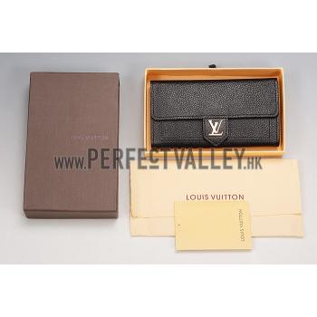 Replica Louis Vuitton Lockme Wallet Black