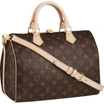 Louis Vuitton Monogram Canvas M40391 Brown Cow Leather Ladies Bags