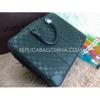 Louis Vuitton Green Briefcase Mens Calfskin Replica