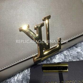 Louis Vuitton Grey Calfskin Shoulder Bag Handbag