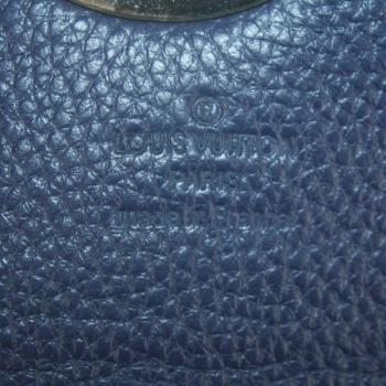 Louis Vuitton Mahina Leather M58135 Blue Cow Leather Wallet