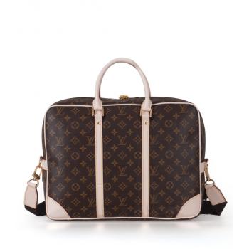 Louis Vuitton Monogram Canvas M40223 Brown Cow Leather Large Handbags