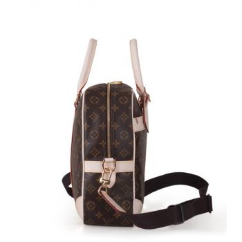 Louis Vuitton Monogram Canvas M40223 Brown Cow Leather Large Handbags