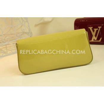 Cheap Louis Vuitton Clutch Yellow Patent Leather Wallet