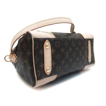 Louis Vuitton Monogram Canvas M40325 Brown Cow Leather Large Bags