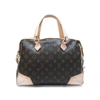 Louis Vuitton Monogram Canvas M40325 Brown Cow Leather Large Bags