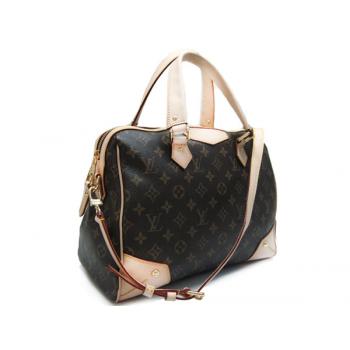 Louis Vuitton Monogram Canvas M40325 Brown Cow Leather Large Bags