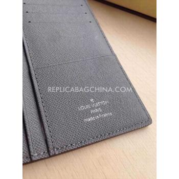 Replica Louis Vuitton Grey Calfskin Wallet Purse