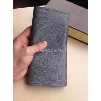 Replica Louis Vuitton Grey Calfskin Wallet Purse