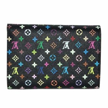 Cheap Quality Louis Vuitton Monogram Multicolore M60084 Black Canvas Small Wallet