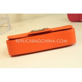 Louis Vuitton Evening Bag Clutch Orange Leather