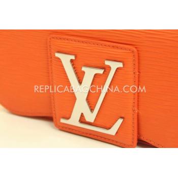 Louis Vuitton Evening Bag Clutch Orange Leather