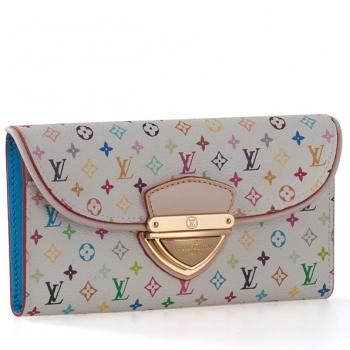 Louis Vuitton Monogram Multicolore M93737 Cow Leather Small Ladies Wallet