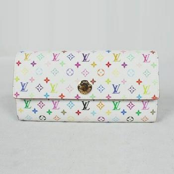 Louis Vuitton Monogram Multicolore M61734 White Canvas Small Wallet