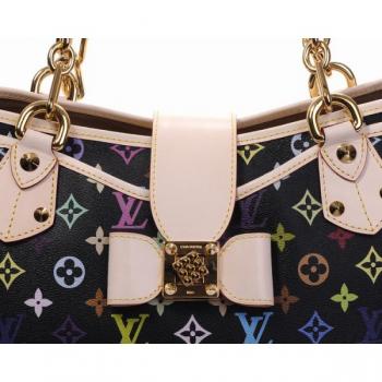 Louis Vuitton Monogram Multicolore M40304 Black Canvas Ladies Handbags