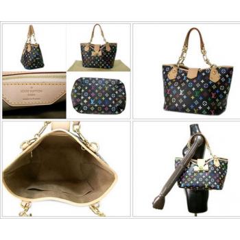 Louis Vuitton Monogram Multicolore M40304 Black Canvas Ladies Handbags