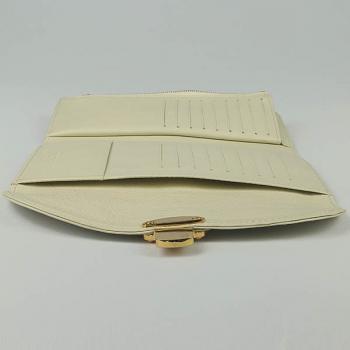 Louis Vuitton Mahina Leather M95550 Beige Cow Leather Wallet