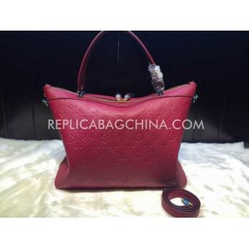 Louis Vuitton Flower Pattern Red Calfskin Handbag