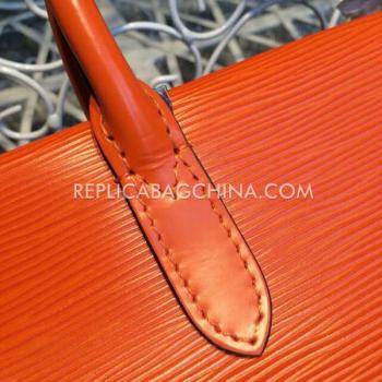 Replica Quality Louis Vuitton Handbag Marly Calfskin Orange