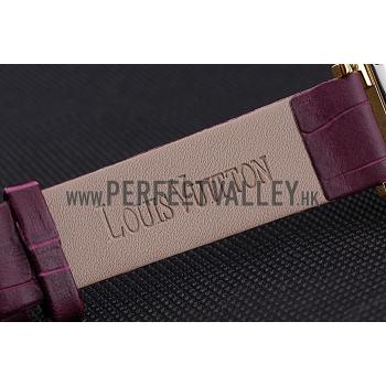 Louis Vuitton Emprise Purple Dial Gold Case Purple Leather Strap  622787 Replica