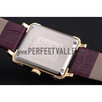 Louis Vuitton Emprise Purple Dial Gold Case Purple Leather Strap  622787 Replica