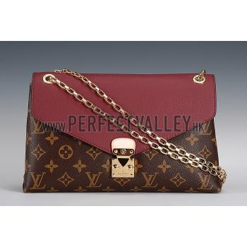 Cheap Louis Vuitton Pallas Chain Bag Dark Red 608252