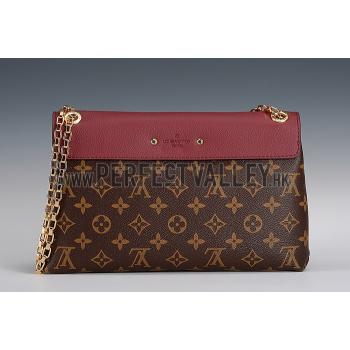 Cheap Louis Vuitton Pallas Chain Bag Dark Red 608252