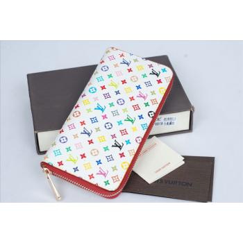 Louis Vuitton Monogram Multicolore M60017 White Wallet Ladies HM04883